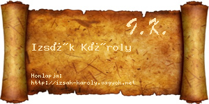 Izsák Károly névjegykártya